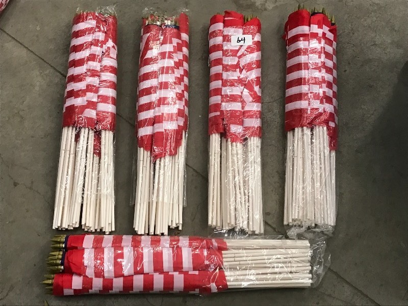 lot 64 image: (5) Packs Of (50) 24 Memorial Flag...