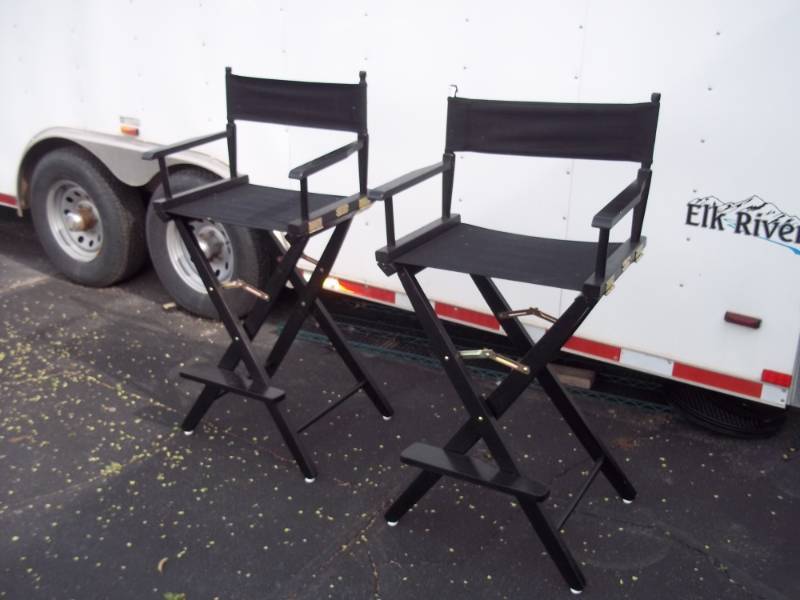 Pair of Folding Director Chairs Black