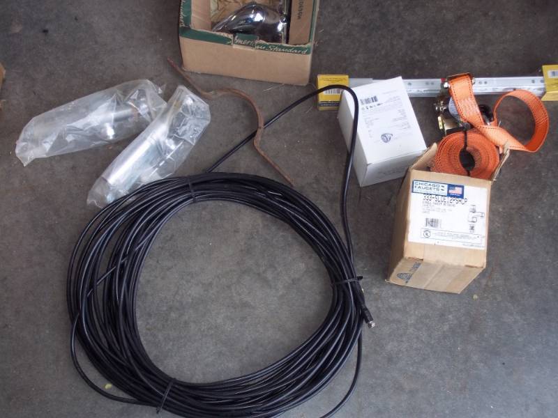 Faucets, Coaxial cable, Tie down strap, Light bulb and drawer slide