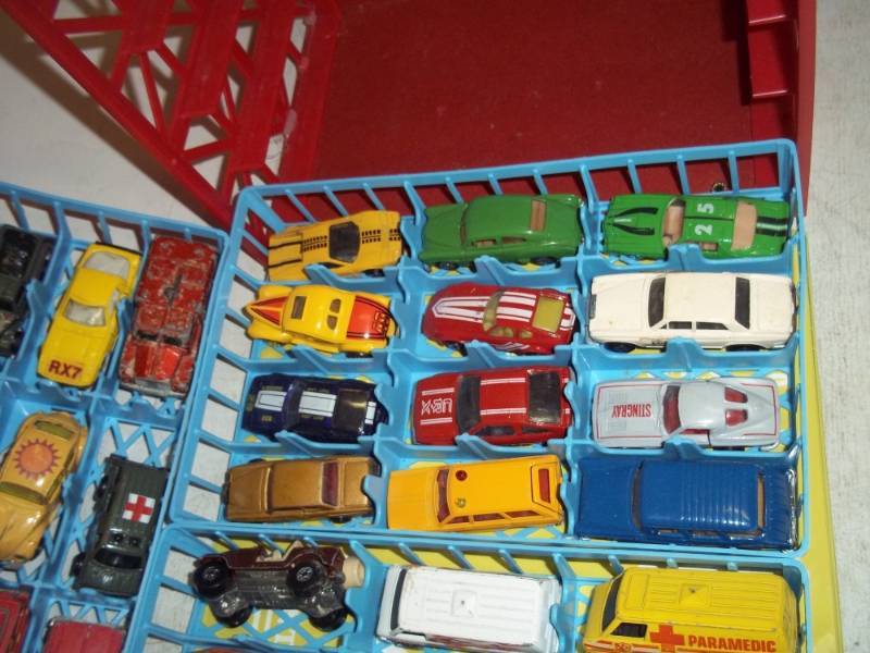 72 Matchbox cars in case