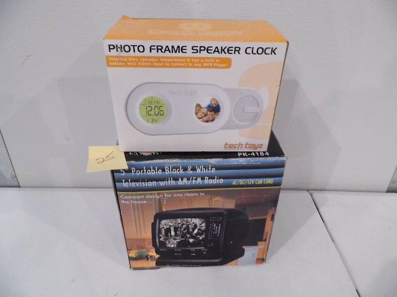 5 Portable TV - Photo Frame Speaker Clock