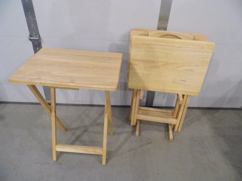 4 Wood TV Trays