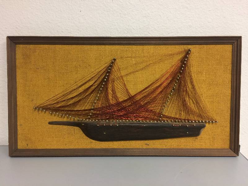 lot 24 image: Vintage Copper Boat Wall Hanging