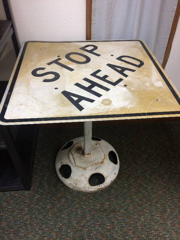 lot 28 image: Stop Ahead SignTable
