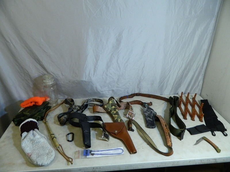 lot 15 image: Holsters, Gun Slings, Hunting, and More