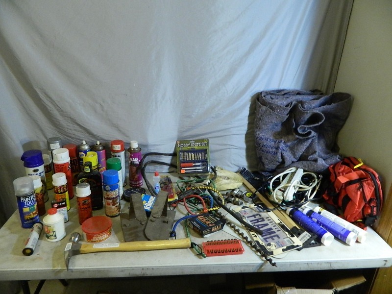 lot 84 image: Shop Chemicals, Tools, Moving Blanket, Etc.