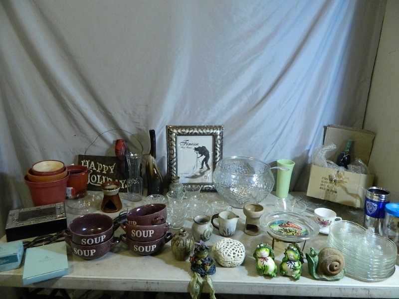 lot 188 image: Garden Items, Punch Bowl, and More