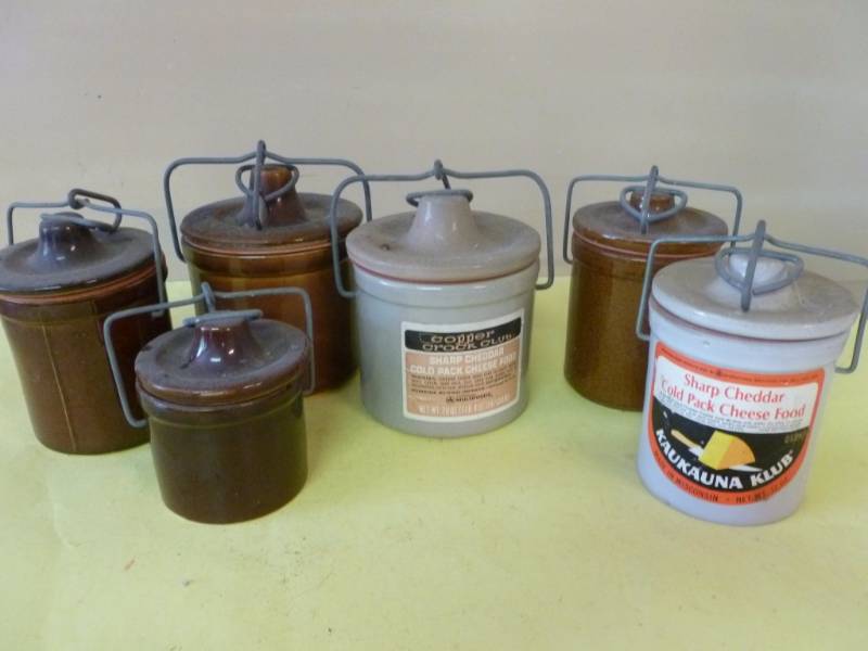 lot 41 image: Vintage Cheese Crocks