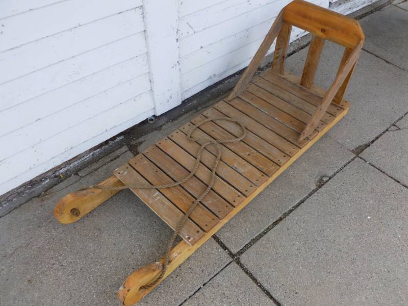 Vintage Wood Ice Fishing Sled