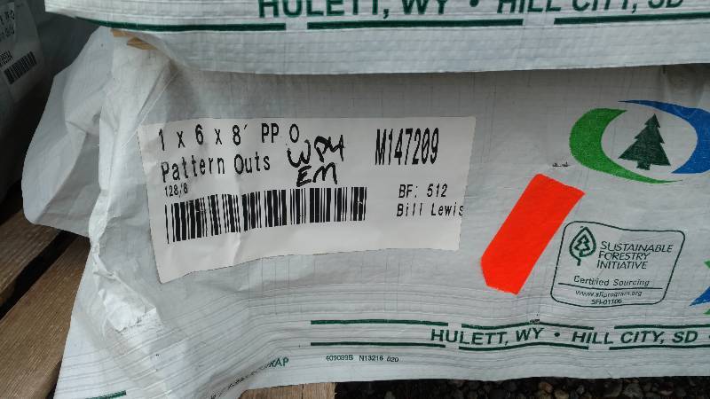 1x6x8 Ponderosa Pine Tongue and Groove