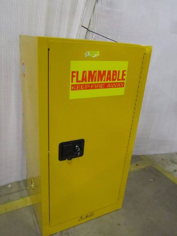 lot 47 image: Edsal 23 in. W x 44 in. H x 18 in. D Freestanding Steel Cabinet in Yellow