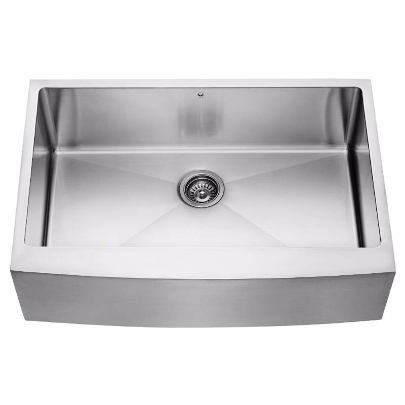 lot 22 image: Vigo Farmhouse Apron Front Stainless Steel 33 in. Single Basin Kitchen Sink (with cutting board)