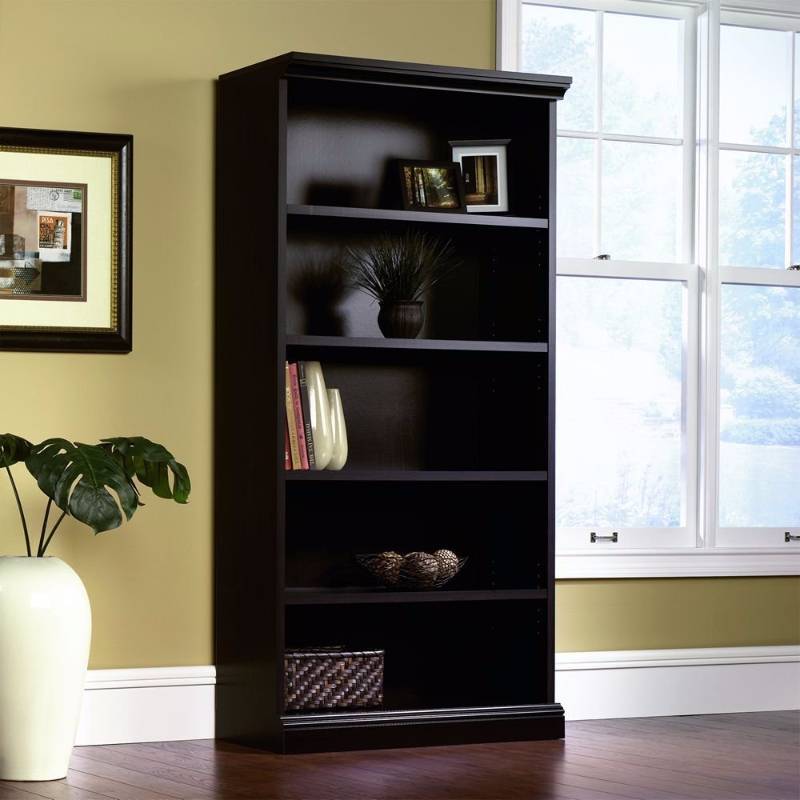 lot 55 image: Sauder Library Bookcase, Estate Black Finish