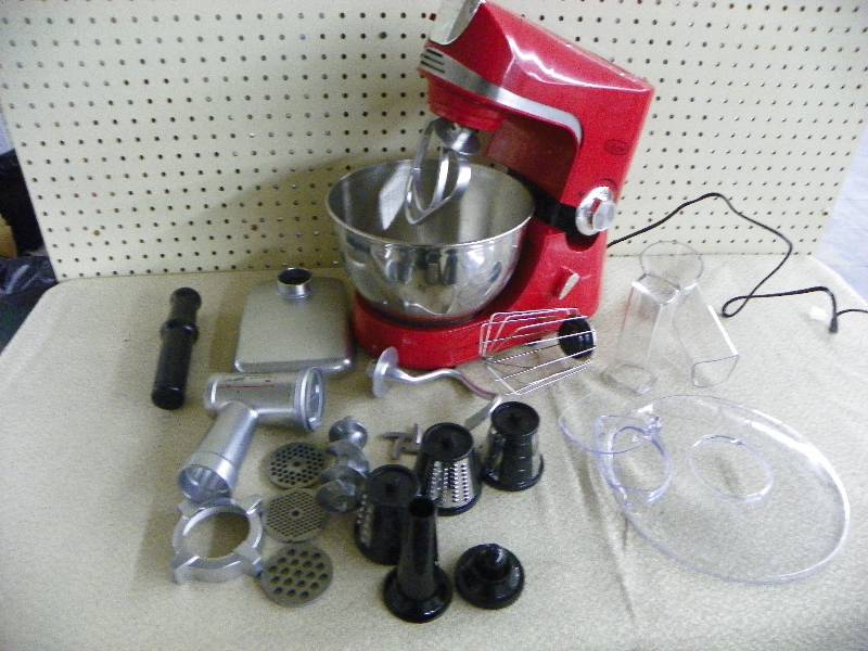 CHEFS MARK 1200W Standmixer w accessories, Red, MSRP $219.99