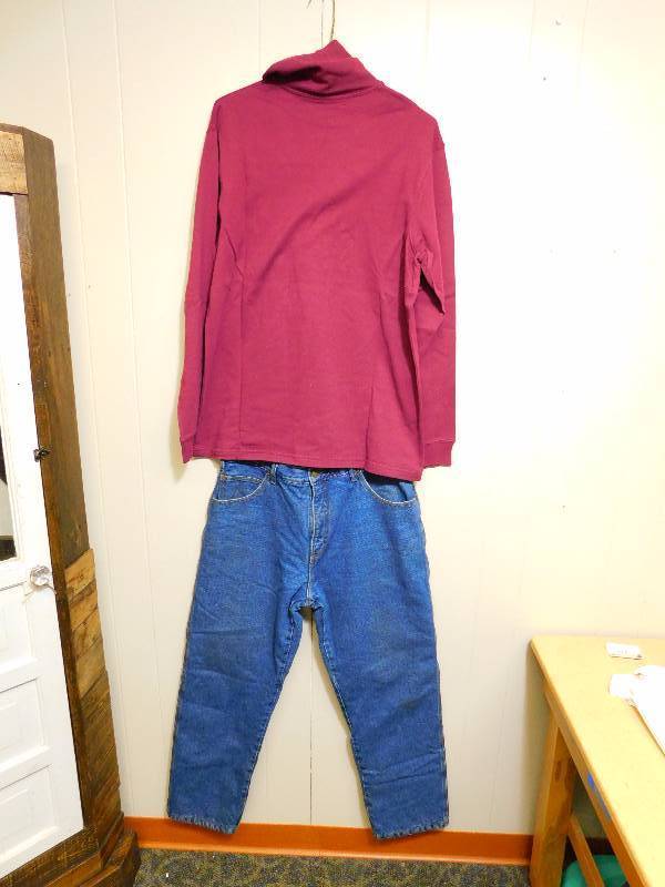 lot 117 image: Guide Gear Mens Insulated Stone Washed Jeans, 100 Grams & Guide Gear Mens Turtleneck Long-Sleeve Shirt
