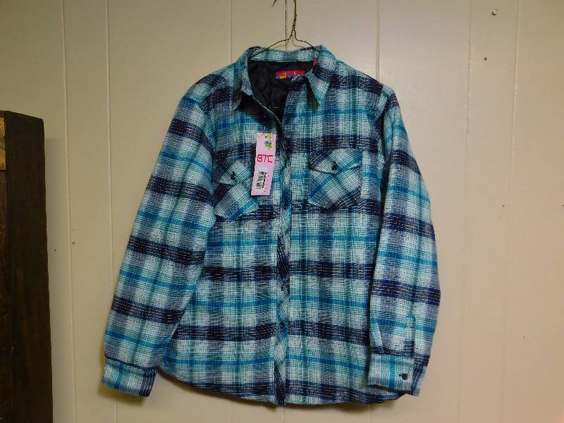 lot 131 image: Lot Of 2 Womens Button-Front Quilt-Lined Shirt