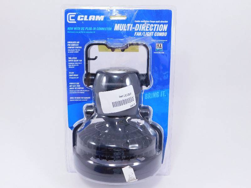 lot 13 image: Clam Multi Direction Fan  LED Light