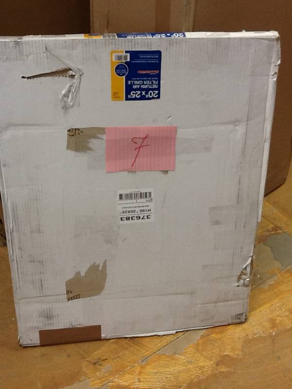 lot 7 image: TRUaire 20 in. x 25 in. White Return Air Filter Grille open box never used