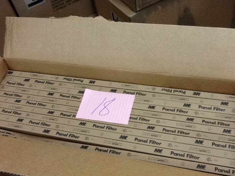 lot 18 image: Box of HEAVY DUTY AIR FILTER  AAF 221-041-151 New 12 pc