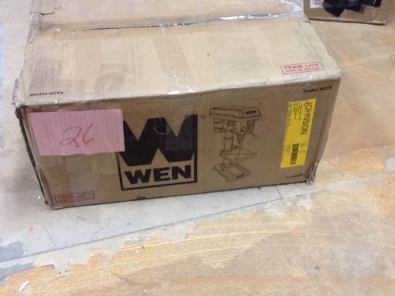 lot 26 image: WEN 10 in. Drill Press with Laser open box never used Model # 4210