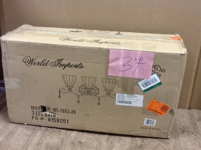 lot 37 image: World Imports WI168389 Bronze Avila 3 Light Up Lighting Bathroom