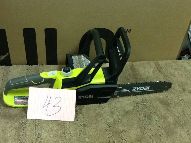 lot 43 image: Ryobi ONE 10 in. 18-Volt Lithium-Ion Cordless Chainsaw - Battery and Charger Not Included