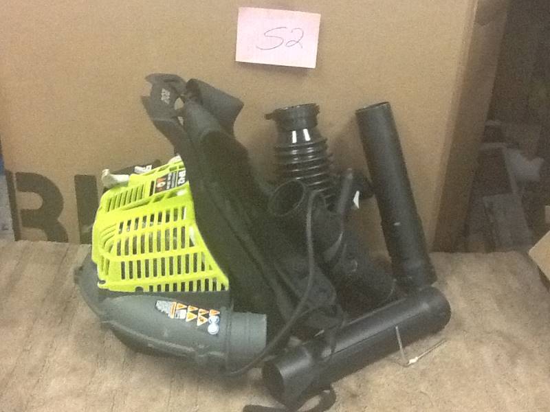 lot 52 image: Ryobi 2 Cycle Gas Backpack Blower in like new condition