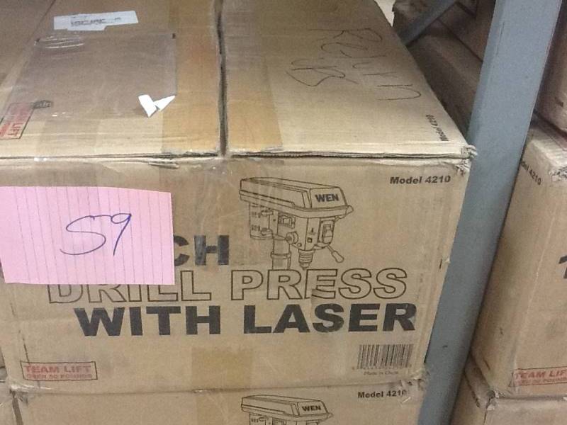 lot 59 image: WEN 10 in. Drill Press with Laser open box never used Model # 4210