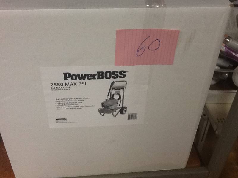 lot 60 image: PowerBoss 2550 Max PSI 2.3 Max GPM never used