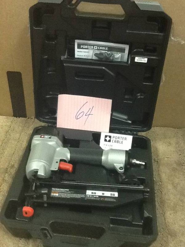 lot 64 image: Porter Cable Pneumatic Nailer used not tested