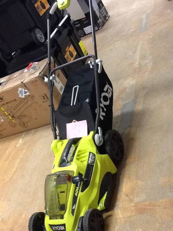 lot 93 image: Ryobi 16 in. 40-Volt Lithium-Ion Cordless Walk Behind Battery Push Mower - Battery and Charger Not Included