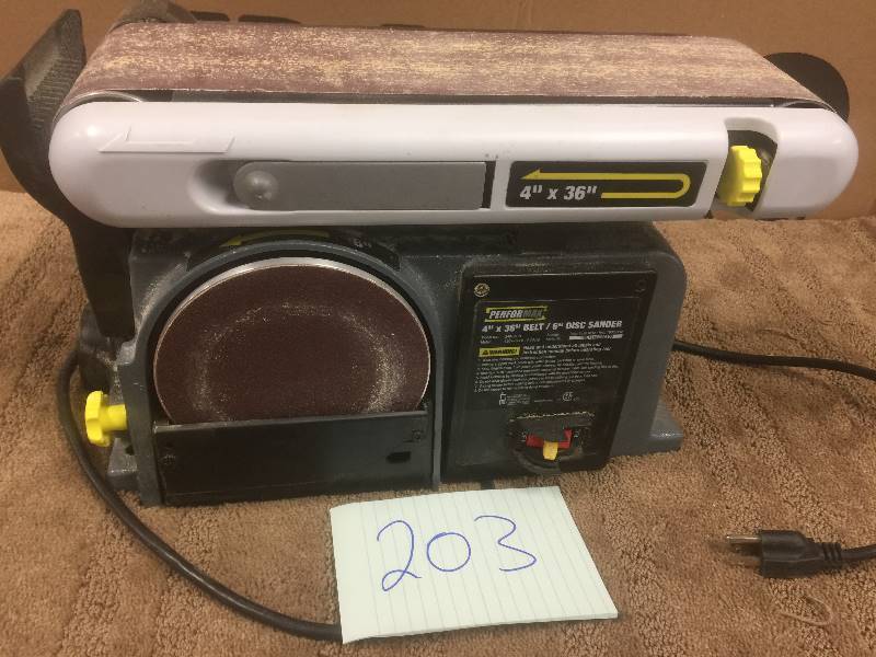 lot 203 image: Performax Belt and Disc Sander used in working conditions