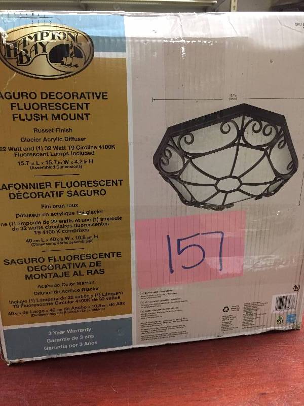 lot 157 image: Saguro Flushmount Fluorescent light