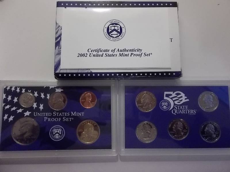 lot 30 image: 2002 US Proof Set With State Quarters & Sac Dollar In Original Packaging & COA