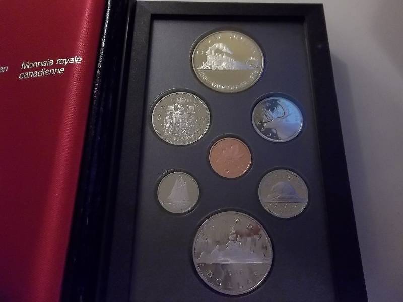 lot 63 image: 1986 Canadian Proof Set Contains 2- Dollars, Half Dollar, Quarters, Dime, Nickel, Cent