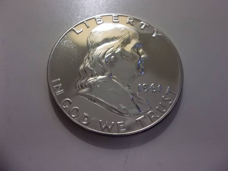 lot 79 image: 1961  Franklin Half Dollar  Proof With Full Bell