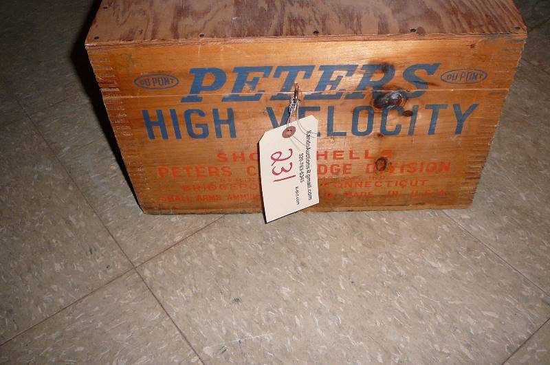 lot 231 image: Vintage Wooden Ammo Box