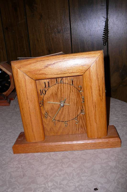 lot 274 image: Handcrafted Wooden Clock