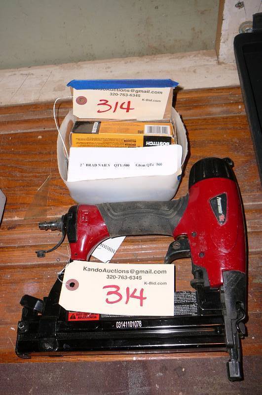 lot 314 image: Air Nail Gun With Nails