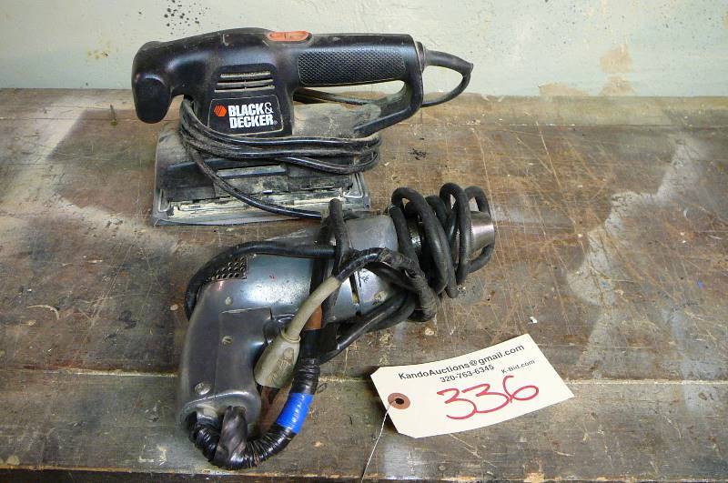 lot 336 image: Black & Decker Sander 38 Drill