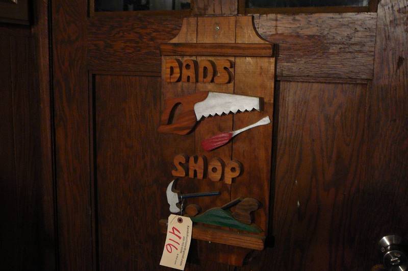 lot 416 image: handcrafted wooden sign