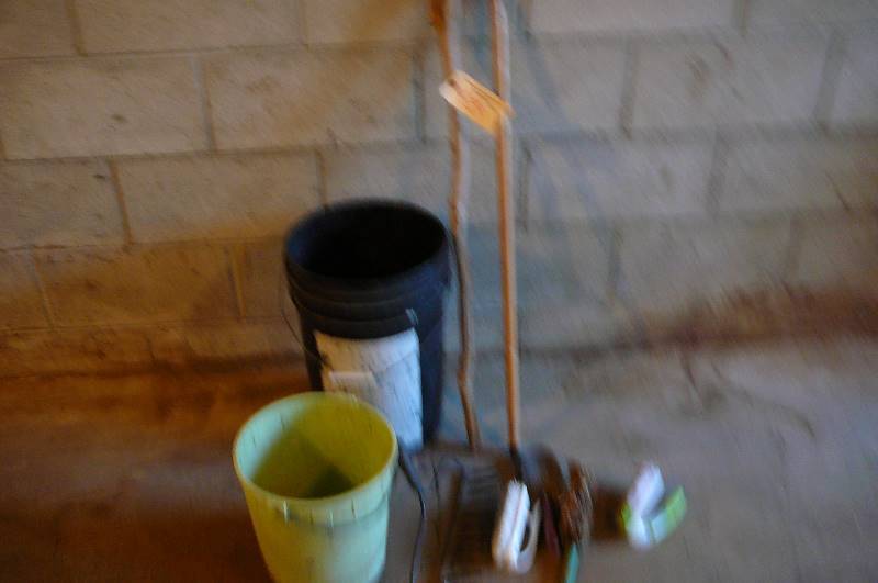 lot 431 image: buckets brushes rake head walking stick can