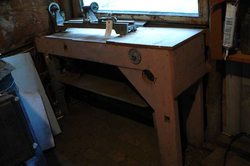 lot 484 image: wood turning lathe on stand