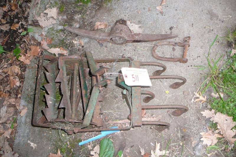 lot 511 image: cultivator, pick axe head, clives