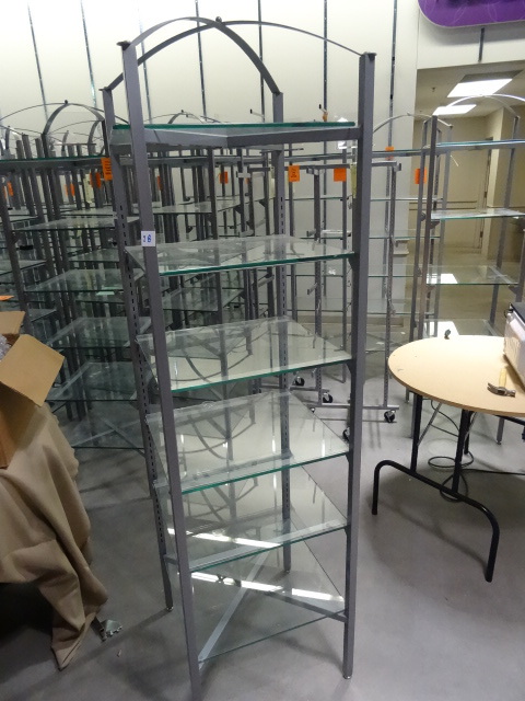 lot 28 image: Metal Retail Display with Glass Shelves.