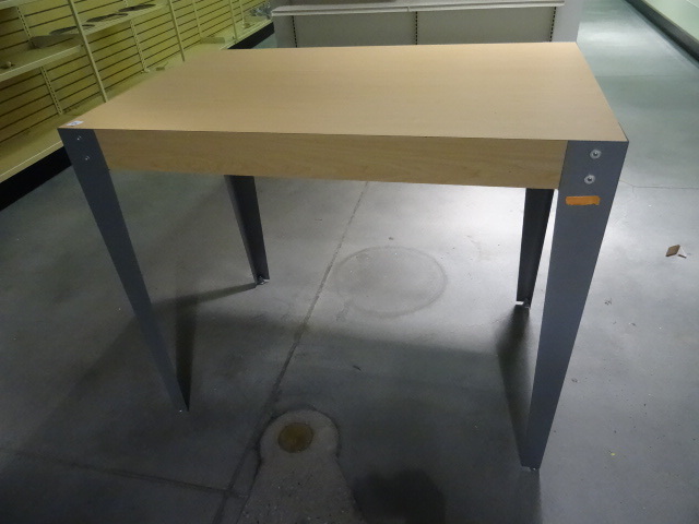 lot 129 image: Metal Framed Retail Table 48 X 30 X 41