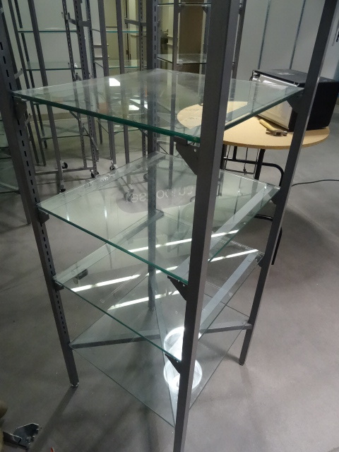 lot 29 image: Metal Retail Display with Glass Shelves.