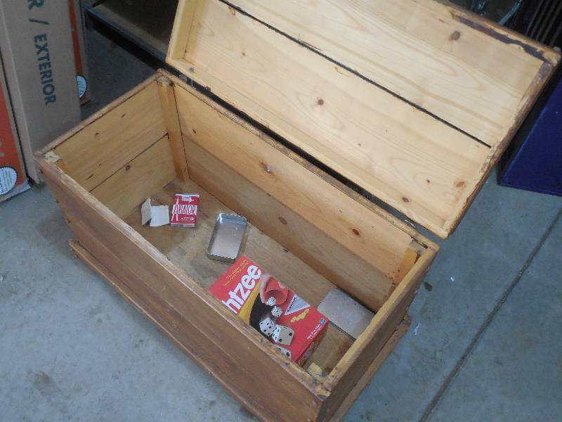 lot 30 image: Homemade Wooden Hope Chest