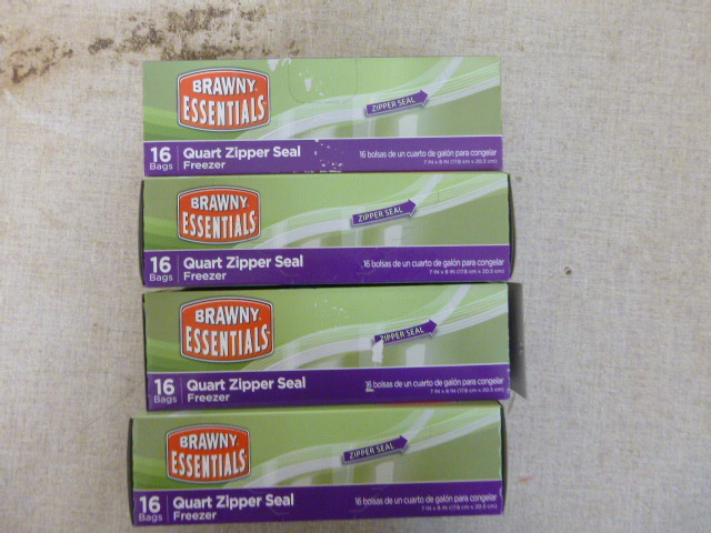 lot 57 image: 4 Boxes of Brawny Essentials Freezer Bags