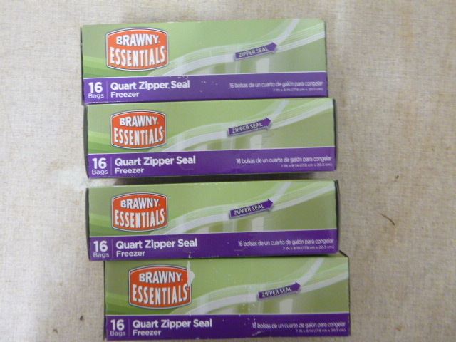lot 58 image: 4 Boxes of Brawny Essentials Freezer Bags